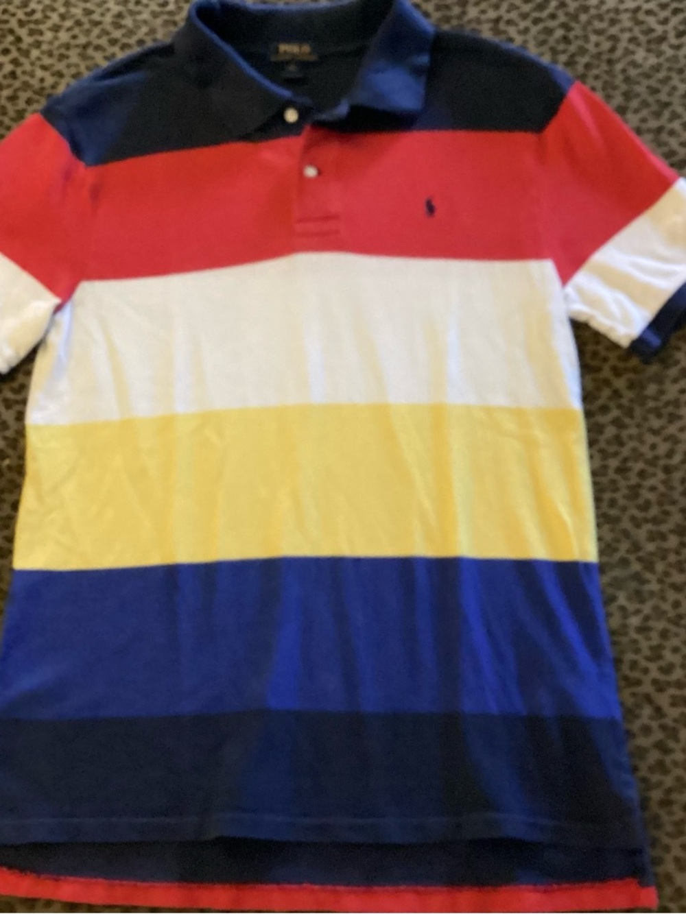 Polo by Ralph Lauren Black Polo Shirt with Blue Collar Detail